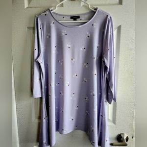 Alfani women's tunic Lilac abstract print 3/4 sleeve